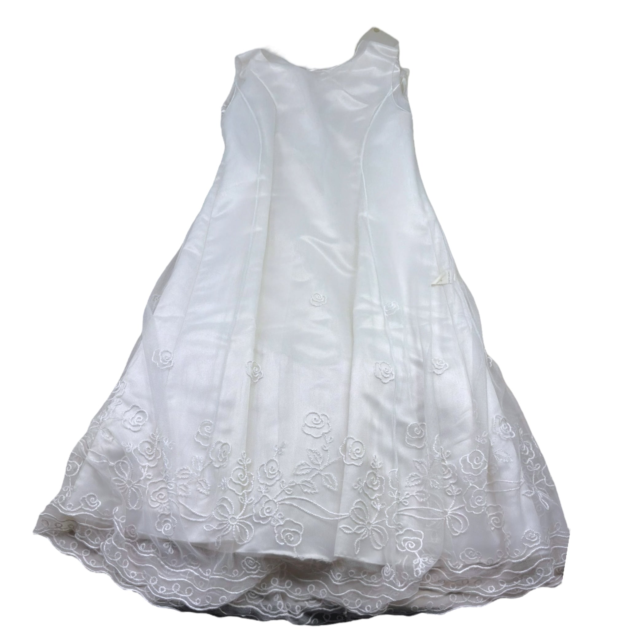 Monnalisa Abito Cerimonia Tinta Unita con Ricami per Bambina 715907 PANNA MONNALISA 