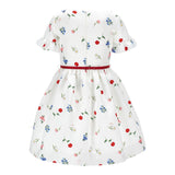 Monnalisa Abito Tinta Unita con Cintura E Fantasia Fiori per Bambina 71E909 BIANCO MONNALISA 