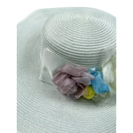 Monnalisa Cappello Paglia Tinta Unita con Applicazioni per Bambina 795010 BIANCO MONNALISA 