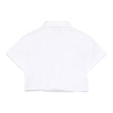 Moschino Camicia Mezza Manica Tinta Unita con Stampa per Bambina HDC024X BIANCO MOSCHINO 