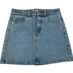 Moschino Gonna In Denim Tinta Unita con Girovita Regolabile per Bambina HDJ044 AZZURRO MOSCHINO 