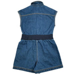 Moschino Tuta Intera Mezza Giromanica In Denim Tinta Unita per Bambina HDT00J BLU MOSCHINO 