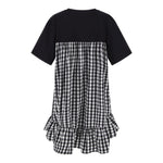 Moschino Abito Tinta Unita Mezza Manica con Fantasia A Quadri per Bambina HDV0FY NERO MOSCHINO 