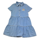 Moschino Abito In Denim Mezza Manica Tinta Unita per Bambina HDV0HD AZZURRO MOSCHINO 