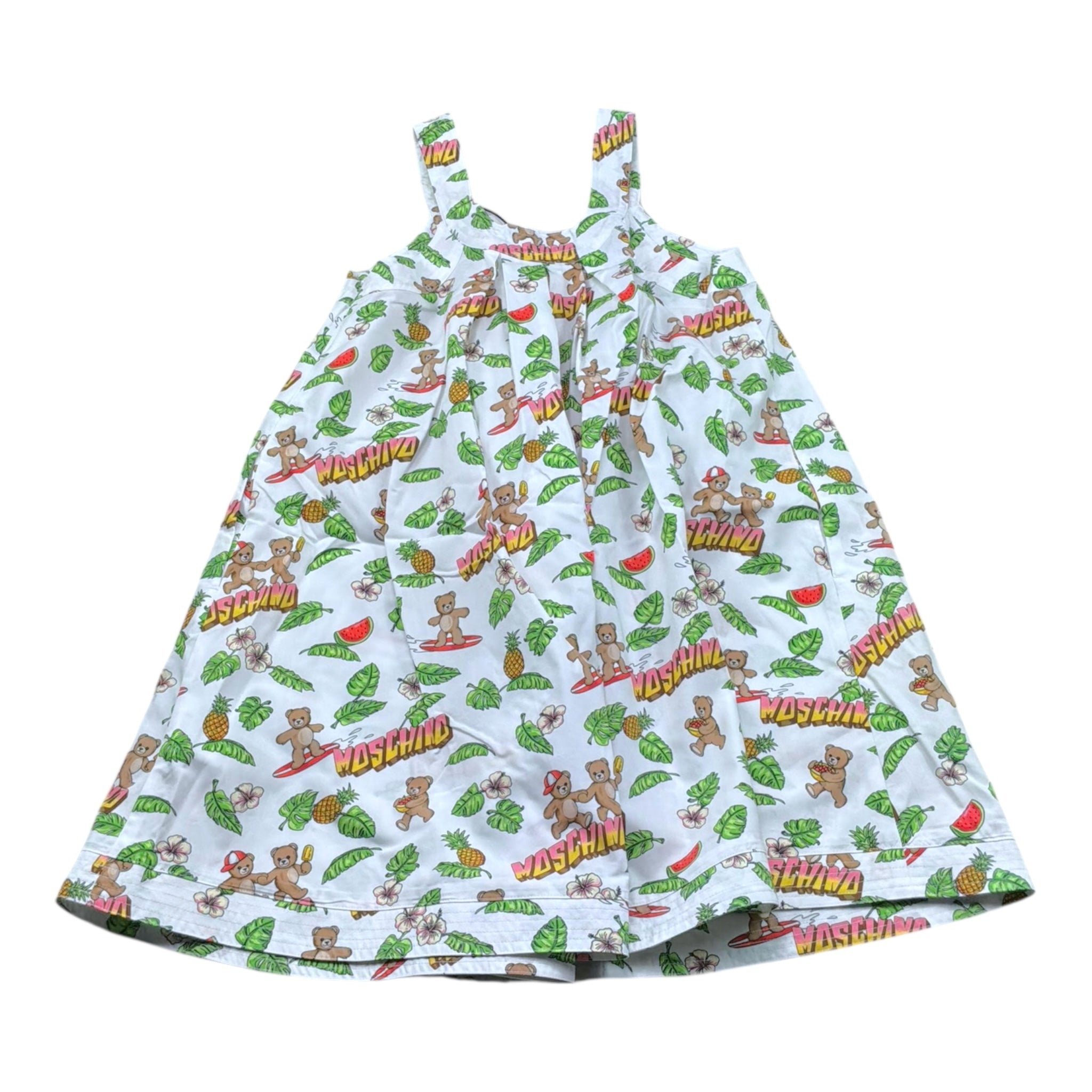 Moschino Abito Tinta Unita con Fantasia per Bambina HDV0HF BIANCO MOSCHINO 