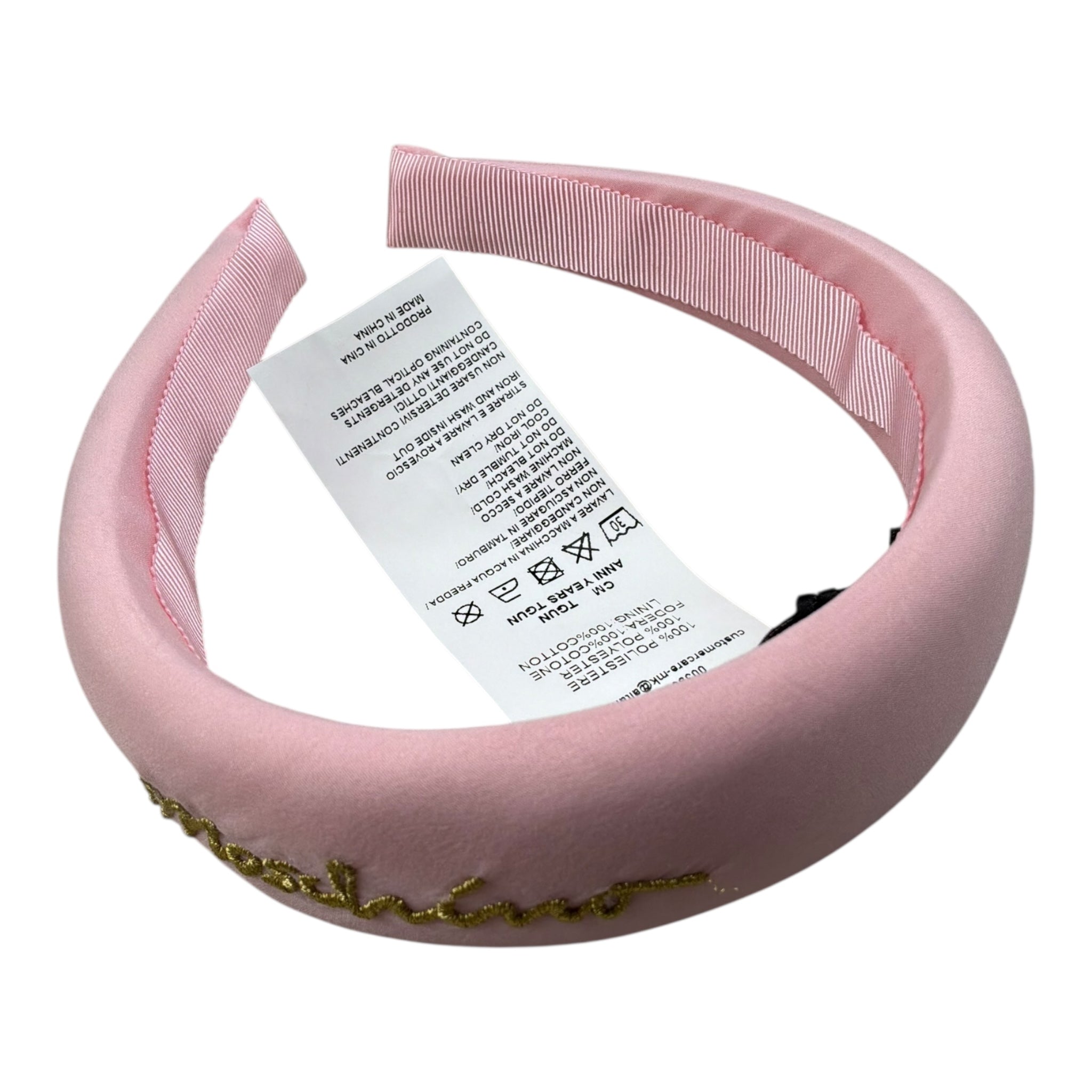 Moschino Cerchietto Tinta Unita con Stampa per Bambina HDX01N ROSA MOSCHINO 