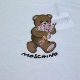 Moschino T-Shirt Girocollo Tinta Unita con Stampa per Bambina HGM06K BIANCO MOSCHINO 