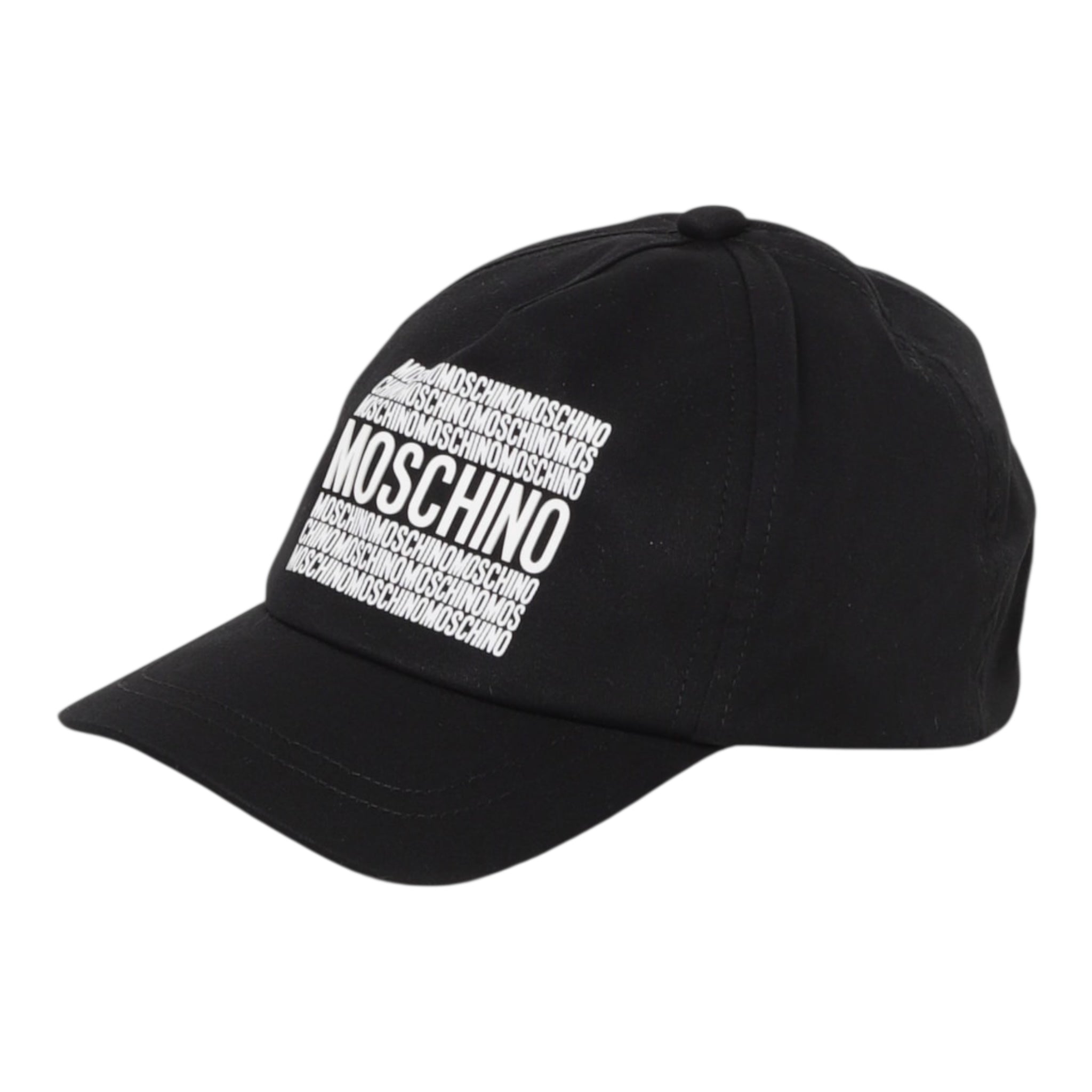 Moschino Berretto Tinta Unita con Stampe Logo per Neonato HOX00W NERO MOSCHINO 