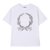 Moschino T-Shirt Tinta Unita con Stampa per Bambina HSM050 BIANCO MOSCHINO 