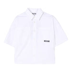 Moschino Camicia Mezza Manica Tinta Unita con Stampa per Bambina HUC01H BIANCO MOSCHINO 
