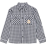 Moschino Camicia Manica Lunga Fantasia Qaudri per Bambino HUC01J BIANCO/NERO MOSCHINO 