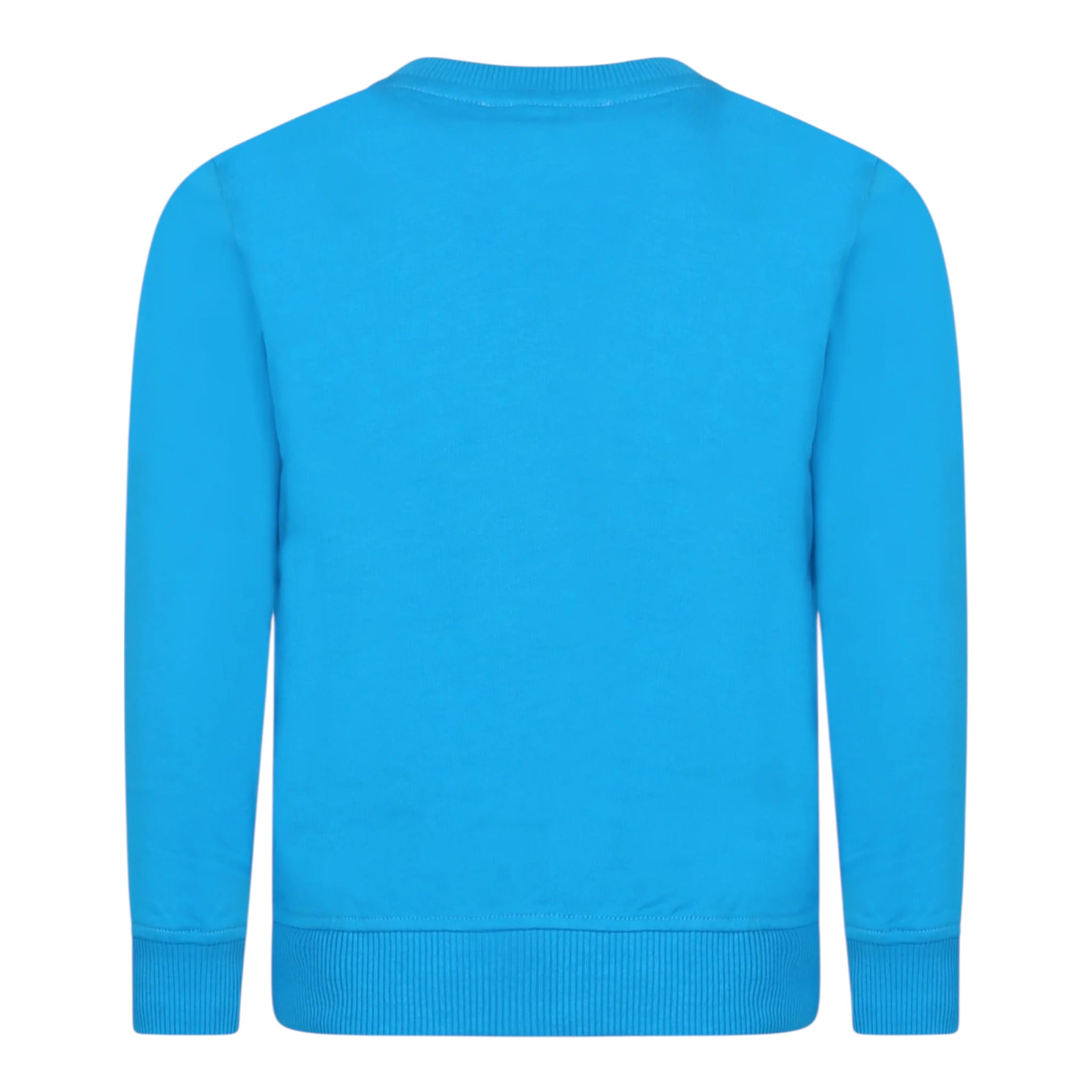 Moschino Felpa Chiusa Girocollo tinta unita con Stampa Orso Azzurro per Bambino HUF08V AZZURRO MOSCHINO 