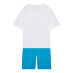 Moschino Completo 2 Pezzi T-Shirt-Bermuda Bicolore per Bambino HUG00QX BIANCO/AZZURRO MOSCHINO 