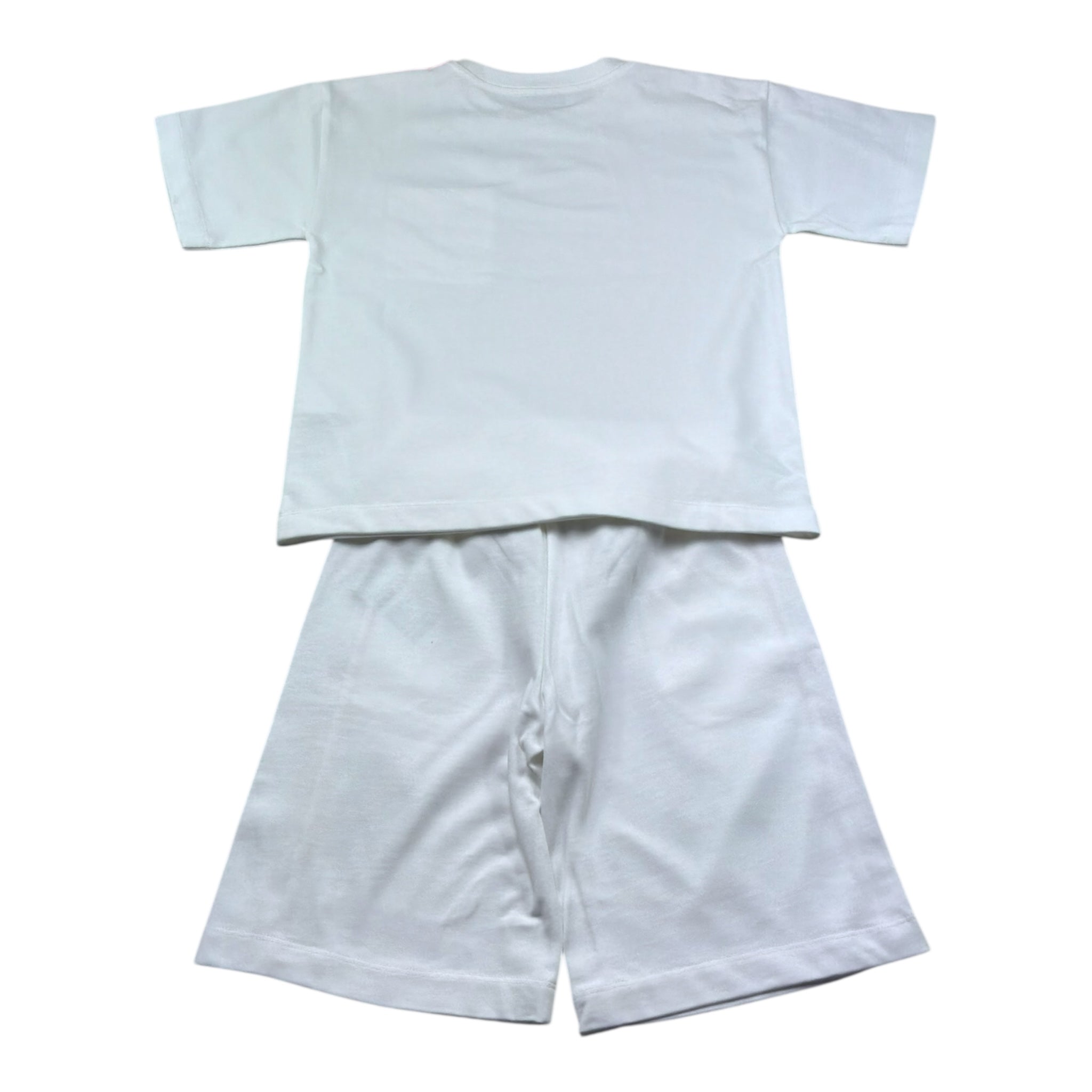 Moschino Completo 2 Pezzi T-Shirt-Bermuda Tinta Unita per Bambino HUG00X BIANCO MOSCHINO 