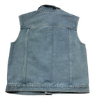 Moschino Giubbino Smanicato In Denim Tinta Unita per Bambina HUN001 BLU MOSCHINO 