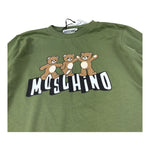Moschino Shirt Girocollo Tinta Unita con Stampa per Bambino HWO00J VERDE MOSCHINO 