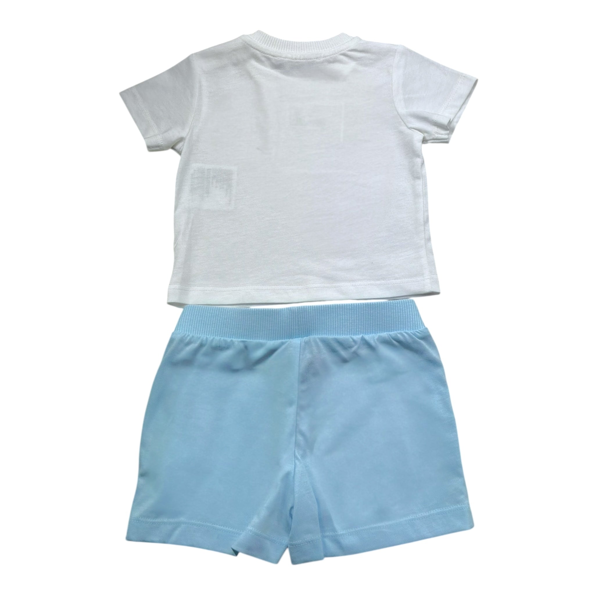 Moschino Completo 2 Pezzi Felpa-Bermuda Bicolore per Neonato M5G00M BIANCO/AZZURRO MOSCHINO 