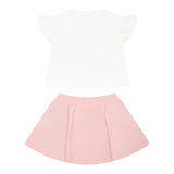 Moschino Completo 2 Pezzi T-Shirt-Gonna per Bambina MDG01GJ BIANCO/ROSA MOSCHINO 