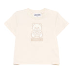 Moschino T-Shirt Girocollo Tinta Unita con Logo per Neonato MDPM047 BEIGE MOSCHINO 