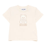 Moschino T-Shirt Girocollo Tinta Unita con Logo per Neonato MDPM047 BEIGE MOSCHINO 