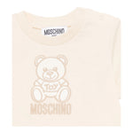 Moschino T-Shirt Girocollo Tinta Unita con Logo per Neonato MDPM047 BEIGE MOSCHINO 