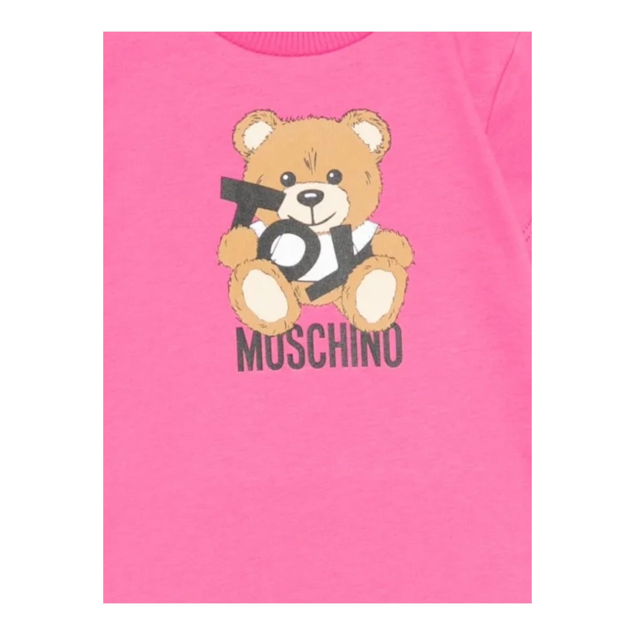 Moschino Abito Girocollo Tinta Unita con Stampa per Neonata MDV0C9XXXX FUXIA MOSCHINO 