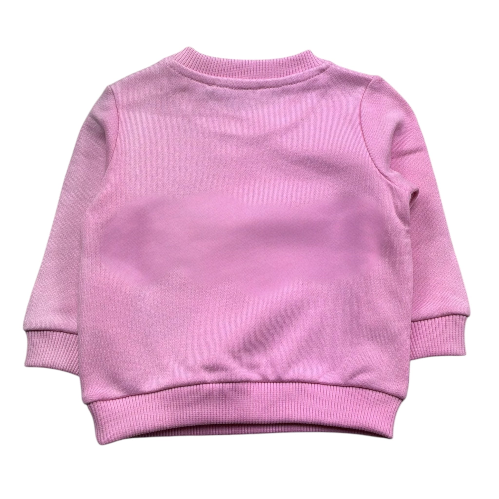 Moschino Felpa Girocollo Tinta Unita con Stampa per Neonata MGF02K ROSA MOSCHINO 
