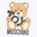Moschino T-Shirt Girocollo Tinta Unita con Orso per Neonato MNM047XXXN BIANCO MOSCHINO 