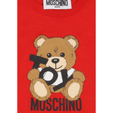 Moschino T-Shirt Girocollo Tinta Unita con Orso per Neonato MNM047XXXX ROSSO MOSCHINO 