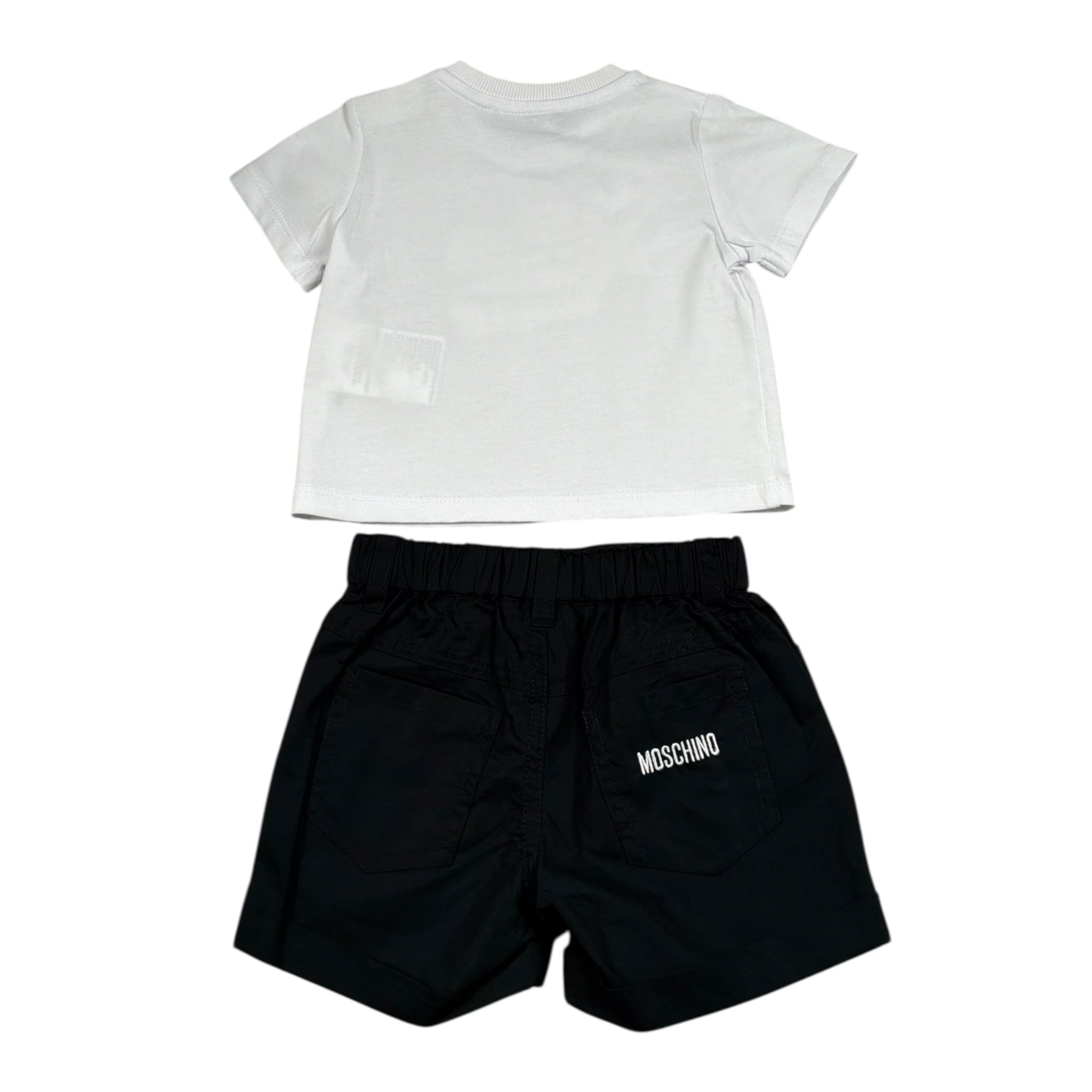 Moschino Completo 2 Pezzi T-Shirt-Bermuda Bicolore per Neonato MOG00A BIANCO/NERO MOSCHINO 