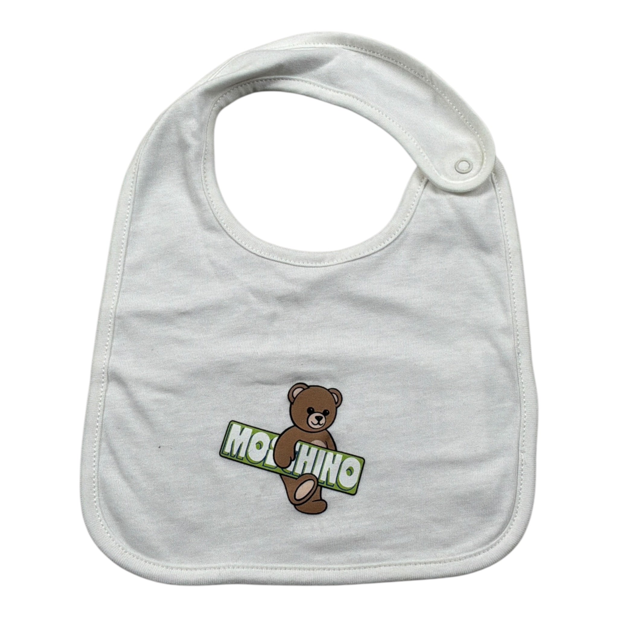 Moschino set Tutina Manica Lunga Tinta Unita con Logo-bavetta per Neonato MOY05L PANNA MOSCHINO 