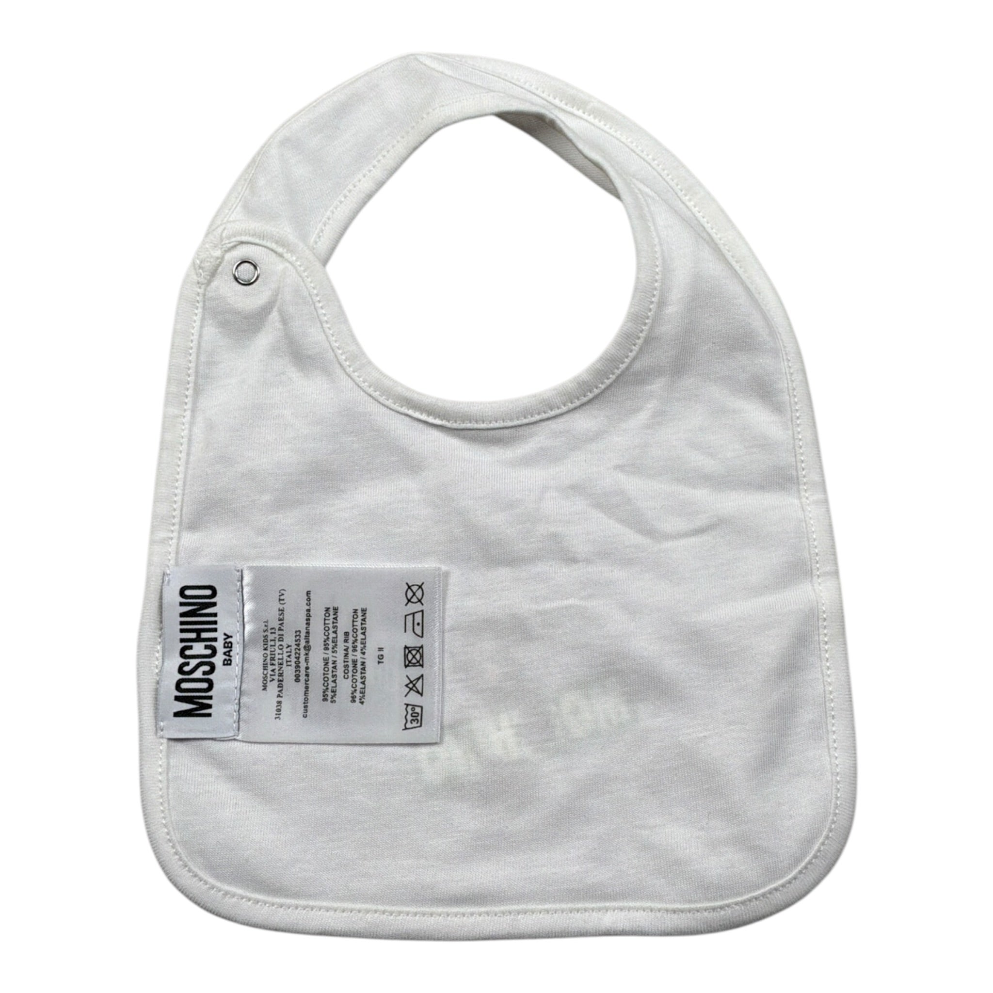 Moschino set Tutina Manica Lunga Tinta Unita con Logo-bavetta per Neonato MOY05L PANNA MOSCHINO 