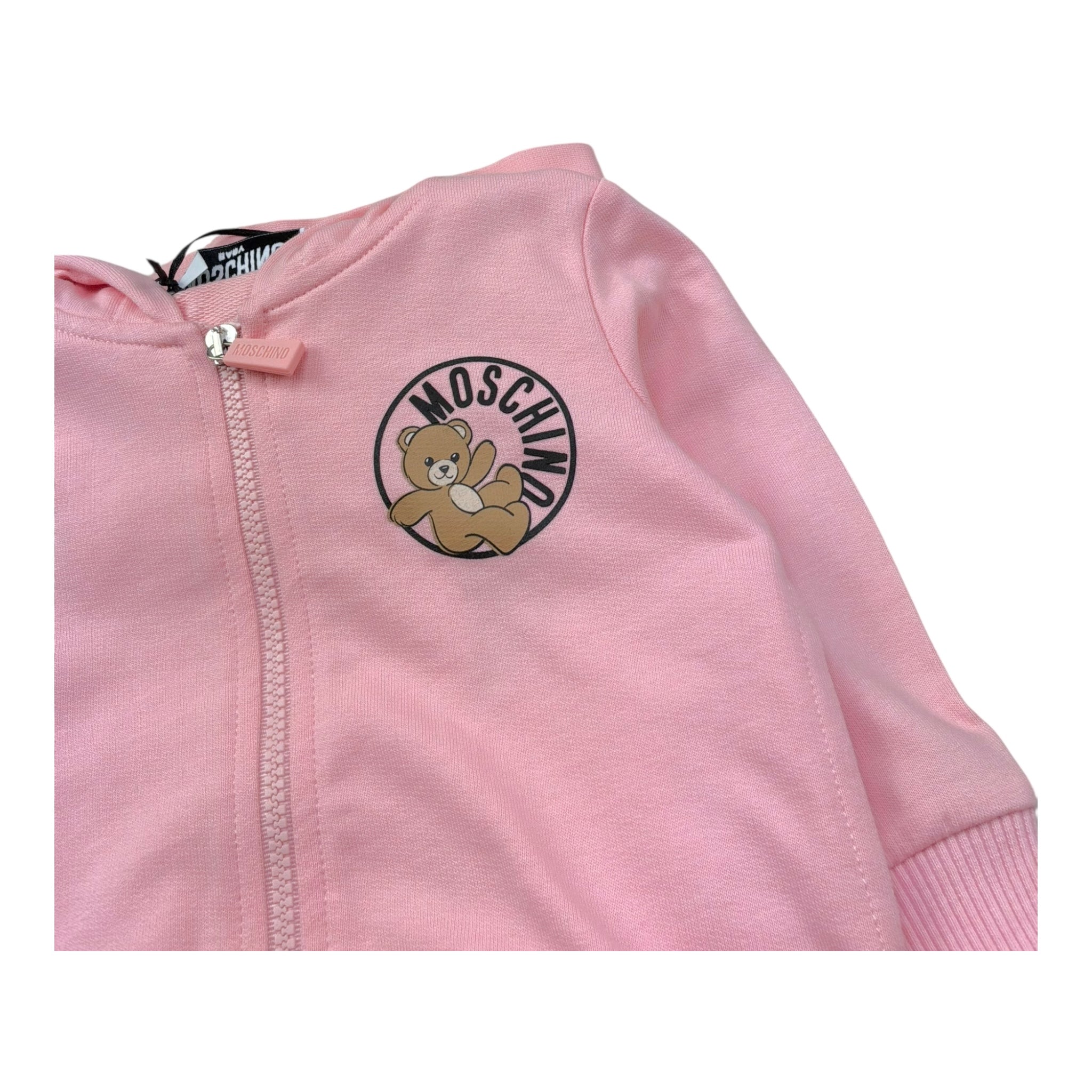 Moschino Completo 2 Pezzi Felpa-Pantalone Tinta Unita per Neonata MQK03N ROSA MOSCHINO 