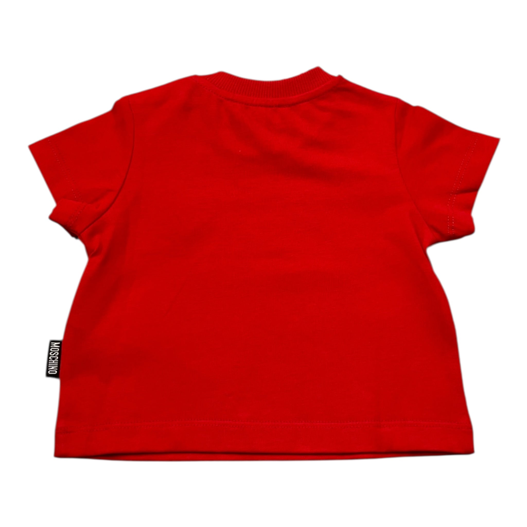 Moschino T-Shirt Girocollo Tinta Unita con Logo per Neonato MUM04E ROSSO MOSCHINO 