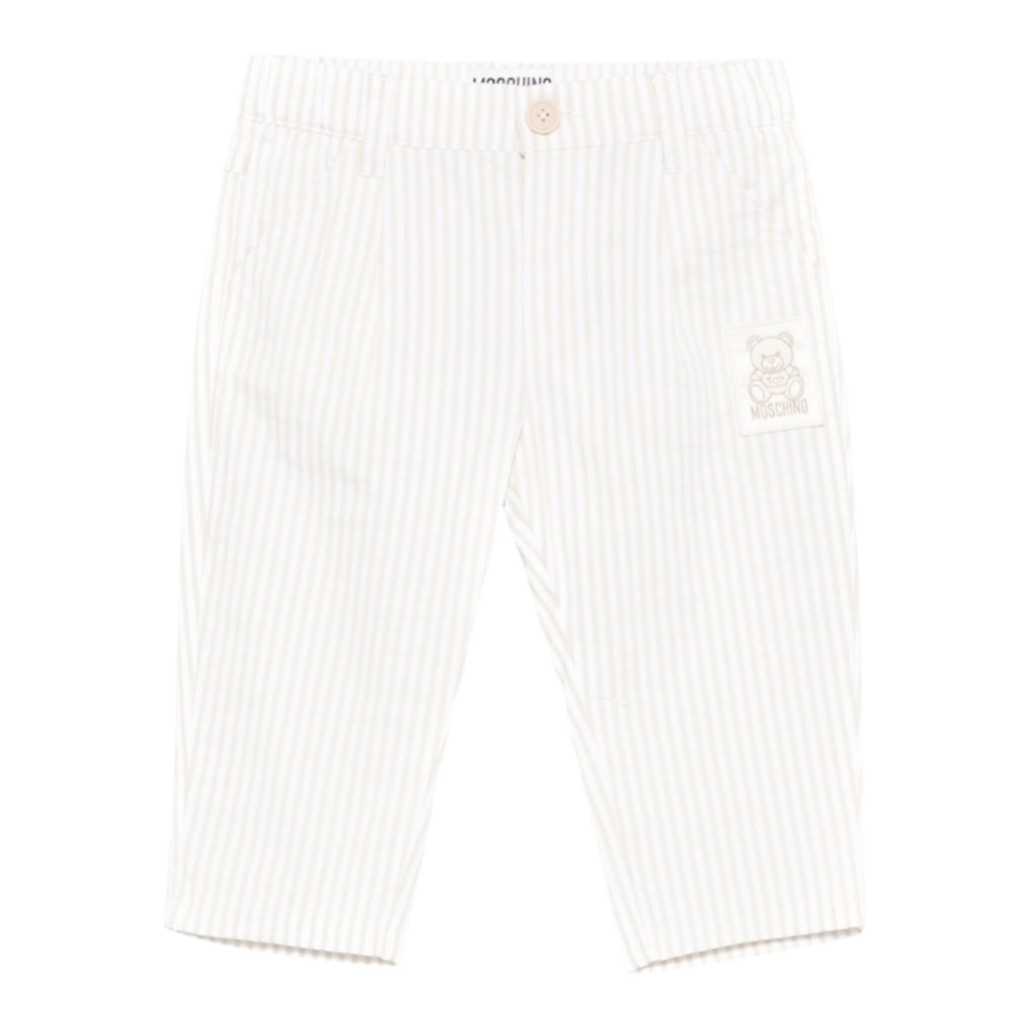 Moschino Pantalone Fantasia A Righe per Neonato MUP05N BIANCO/BEIGE MOSCHINO 