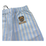 Moschino Pantalone Bicolore con Fantasia A Righe per Neonato MUP05U BIANCO/AZZURRO MOSCHINO 