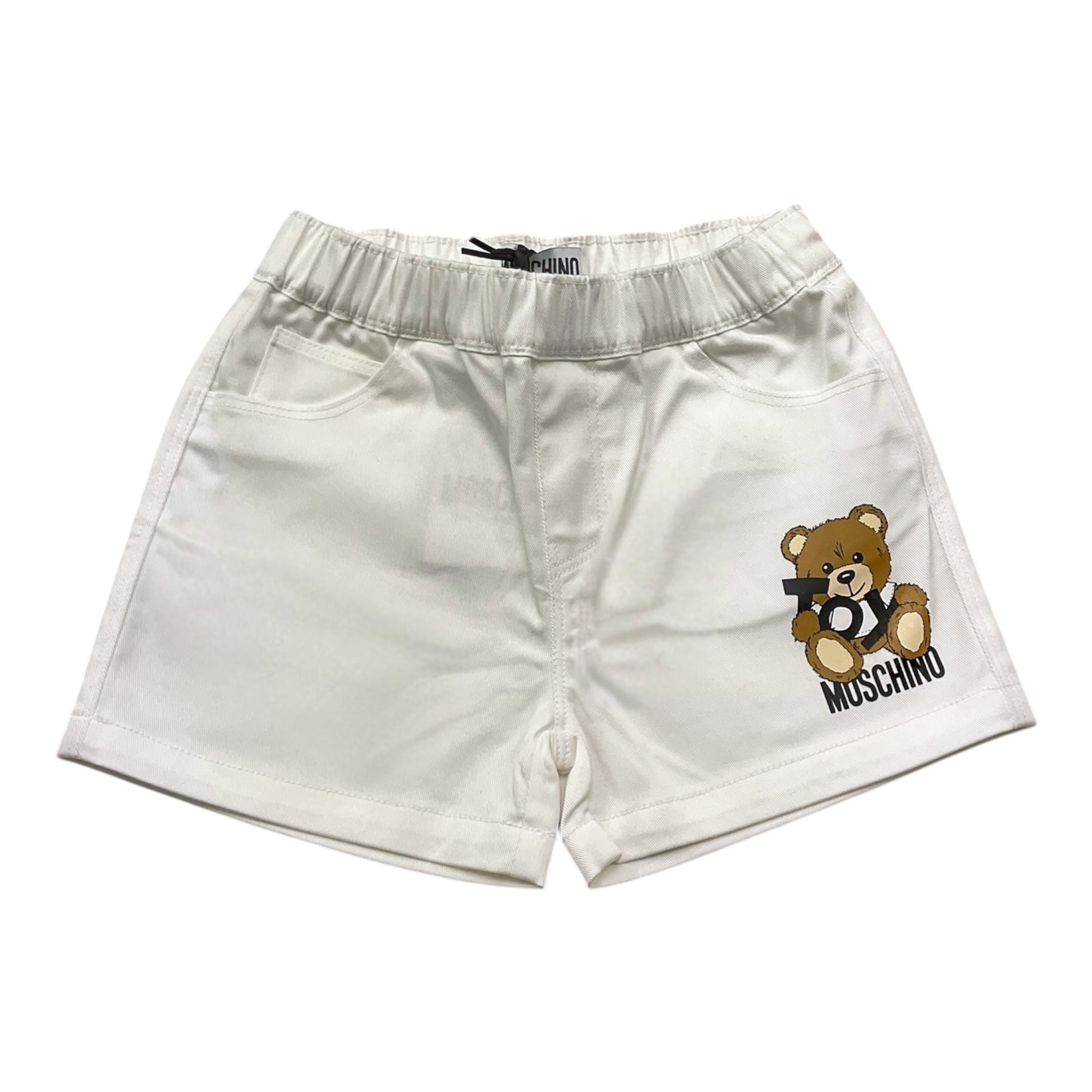 Moschino Bermuda Tinta Unita con Logo  per Neonato MUQ018 BIANCO MOSCHINO 