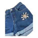 Moschino Short In Denim Tinta Unita con Stampa per Neonata MUQ01T BLU MOSCHINO 