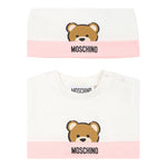 Moschino Set Pagliaccetto-Cappello Bicolore per Neonata MUY07EX BIANCO/ROSA MOSCHINO 