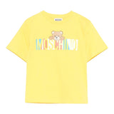 Moschino T-Shirt Girocollo Tinta Unita con Stampa per Neonato MU,04C GIALLO MOSCHINO 