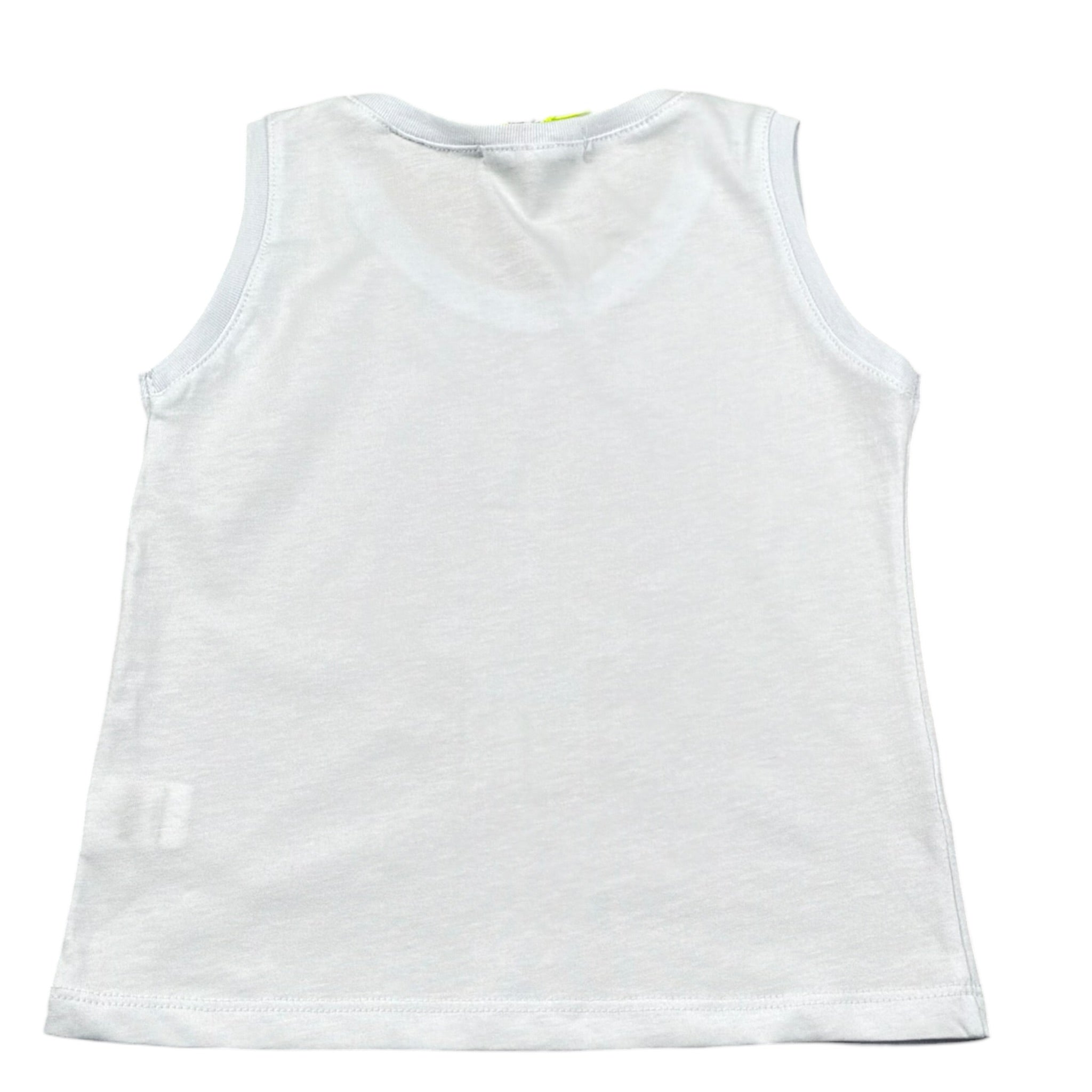 Mousse Canotta Tinta Unita con Stampa per Bambino DINOBEACHH BIANCO MOUSSE 