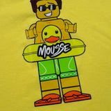 Mousse T-Shirt Girocollo Tinta Unita con Stampa per Neonato DINOBEACHXN GIALLO MOUSSE 