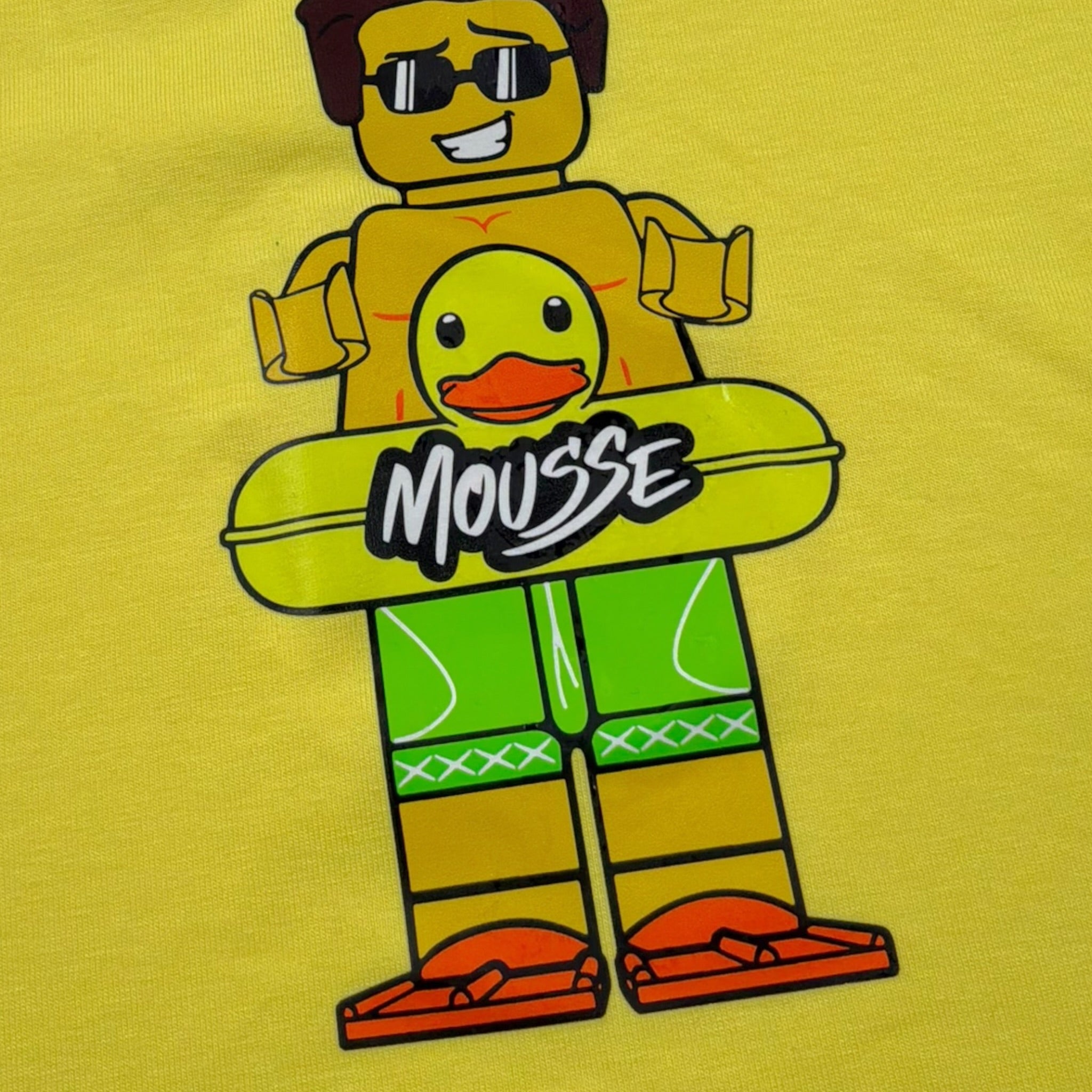 Mousse T-Shirt Girocollo Tinta Unita con Stampa per Neonato DINOBEACHXN GIALLO MOUSSE 