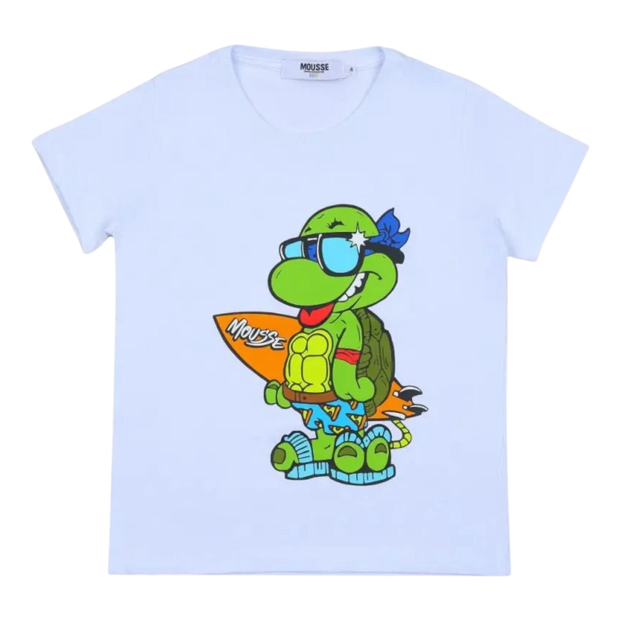 Mousse T-Shirt Tinta Unita con Stampa per Bambino NINJASURFFF BIANCO MOUSSE 