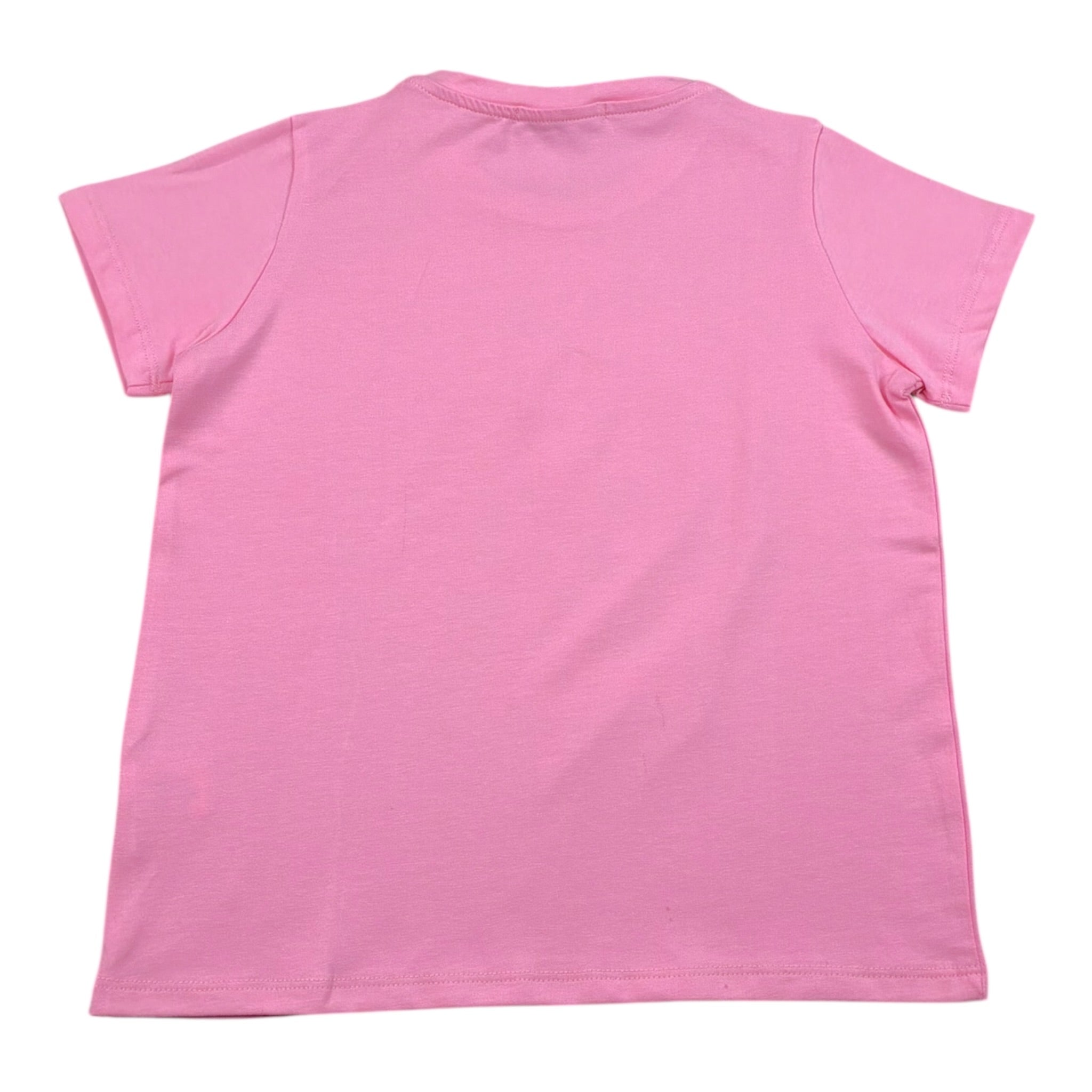 Mousse T-Shirt Girocollo Tinta Unita con Stampa per Bambina UNILEOOOO ROSA MOUSSE 