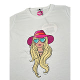 Mousse T-Shirt Girocollo tinta unita con Stampa Bianco per Bambina XKTSMKW2 BIANCO MOUSSE 