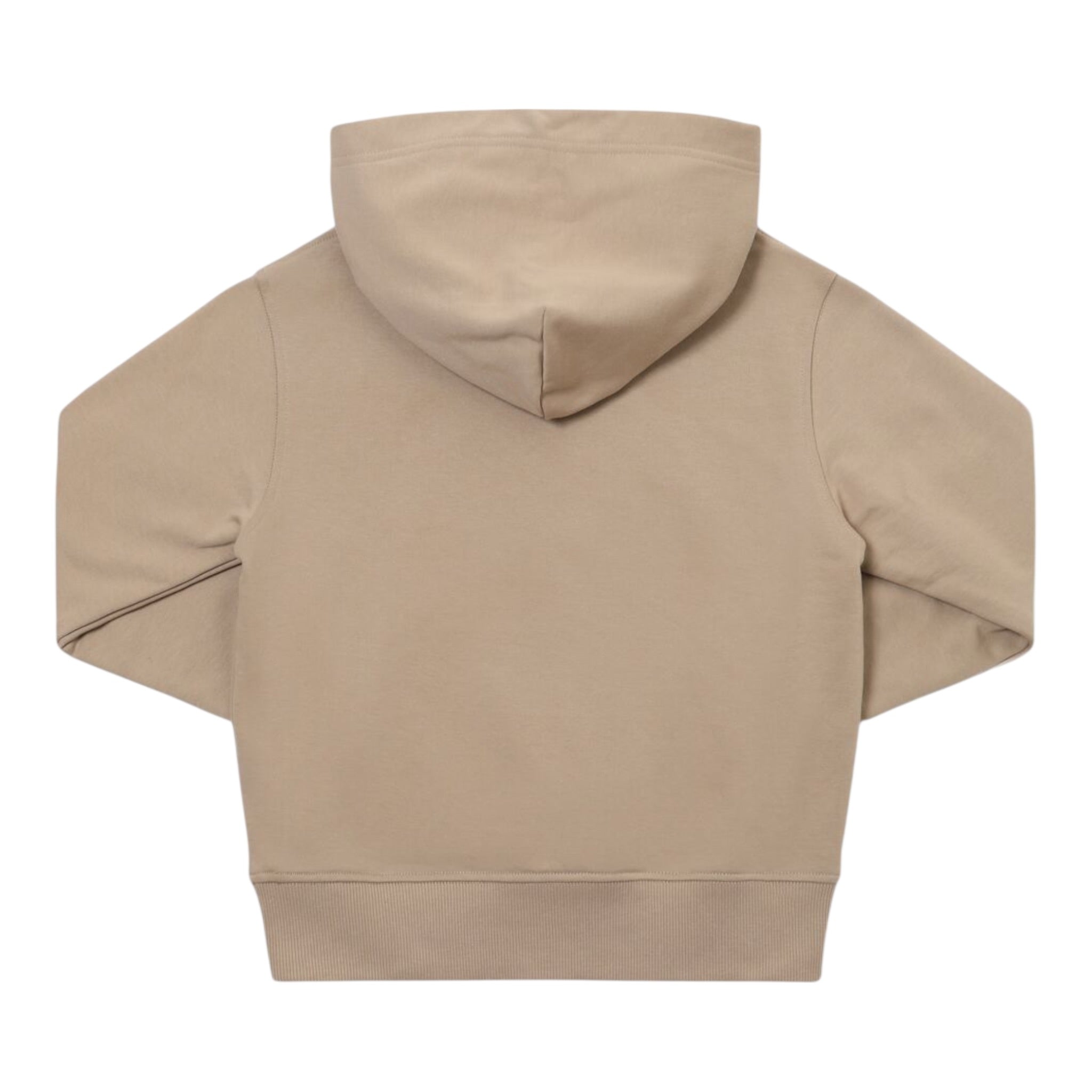 Msgm Felpa Chiusa con Cappuccio Tinta Unita con Stampa per Bambina J02025 BEIGE MSGM 