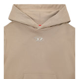 Msgm Felpa Chiusa con Cappuccio Tinta Unita con Stampa per Bambina J02025 BEIGE MSGM 