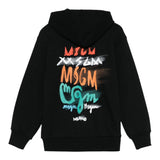 Msgm Felpa con Zip E Cappuccio Tinta Unita per Bambino S5MSJBZH276 NERO MSGM 