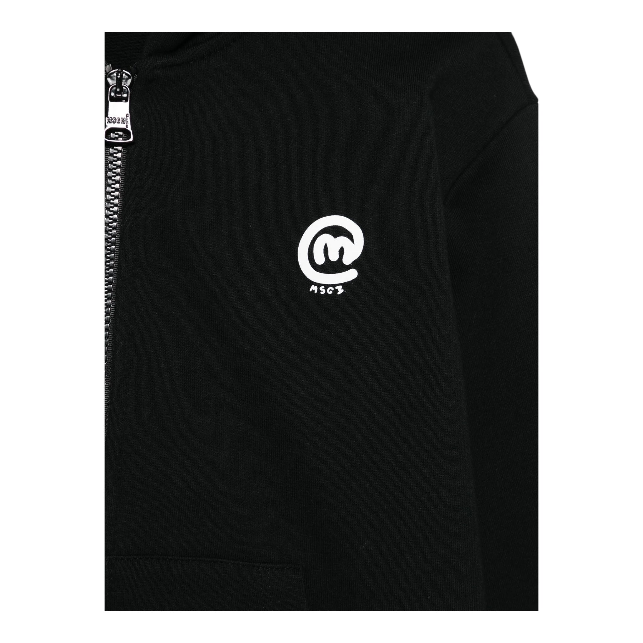 Msgm Felpa con Zip E Cappuccio Tinta Unita per Bambino S5MSJBZH276 NERO MSGM 